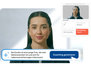 KI Coaching Plattform mit virtueller Kundenpersona zur Trainingssimulation.