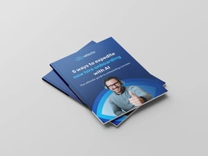 a book shows cover of 5 ways to expedite onboarding with AI