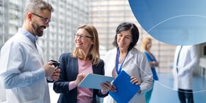 HCP's talking with healthcare sales representative