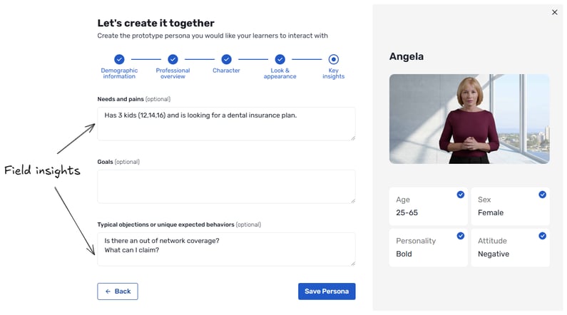 Retorio persona dashboard