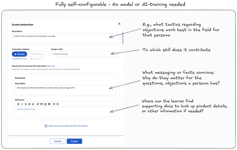 Retorio's instruction dashboard