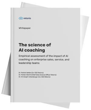 Retorio Whitepaper Cover mit dem Titel Die Wissenschaft des AI-Coachings